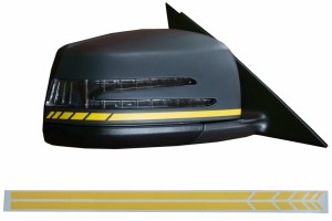 Αυτοκόλλητο Καθρέφτη Κίτρινο Ματ Κατάλληλο Για Mercedes Coupe C238 Abces Class Cla Gla Cls Glk W246 W204 W176 W117 W212 W207 W218 X156 X204 W221