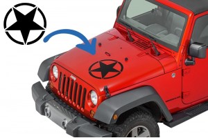 Αυτοκόλλητο Αστέρι Universal Κατάλληλο Για Jeep Wrangler Jk Truck Ή Άλλα Αυτοκίνητα Μαύρο