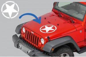 Αυτοκόλλητο Αστέρι Universal Κατάλληλο Για Jeep Wrangler Jk Truck Ή Άλλα Αυτοκίνητα Λευκό