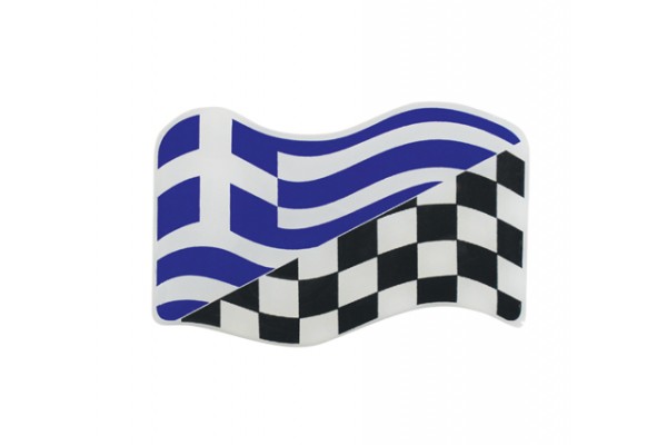 Auto Gs Αυτοκόλλητη Σημαία Αυτοκινήτου Ελληνική - Αγωνιστική