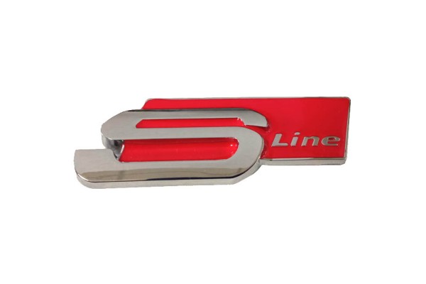 Αυτοκόλλητο Σήμα S-Line Κόκκινο - Ασημί 7cm