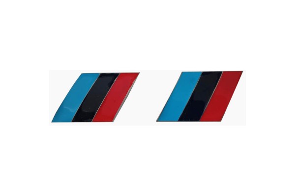 Αυτοκόλλητο Σήμα Ρίγες BMW Μπλε- Μαύρο - Κόκκινο 3cm