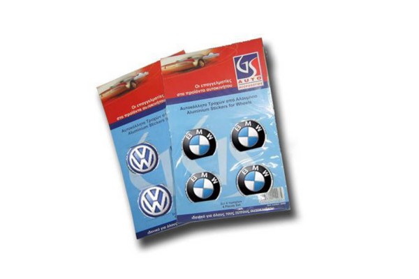 Auto Gs Αυτοκόλλητα Σήματα VW 6cm για Ζάντες Αυτοκινήτου 4τμχ