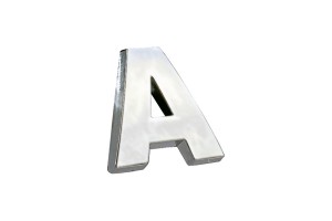 Αυτοκόλλητο Γράμμα Χρωμίου 3D "A" 2.7x2.5cm 1 Τεμάχιο