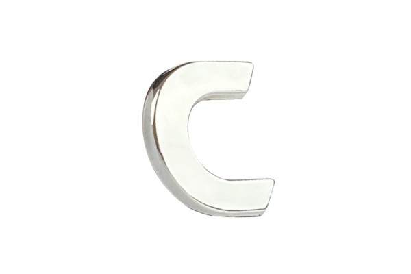 Αυτοκόλλητο Γράμμα Χρωμίου 3D "C" 2.7x2.5cm 1Τμχ