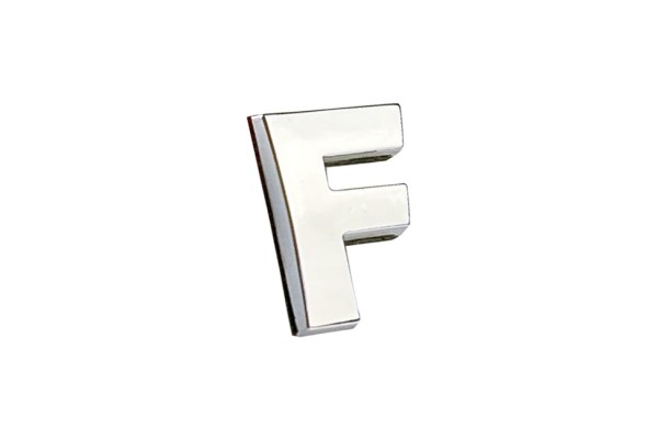 Αυτοκόλλητο Γράμμα Χρωμίου 3D "F" 2.7x2.5cm 1Τμχ