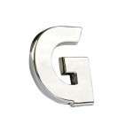 Αυτοκόλλητο Γράμμα Χρωμίου 3D "G" 2.7x2.5cm 1Τμχ