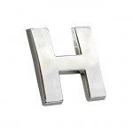 Αυτοκόλλητο Γράμμα Χρωμίου 3D "H" 2.7x2.5cm 1Τμχ
