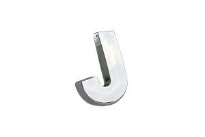 Αυτοκόλλητο Γράμμα Χρωμίου 3D "J" 2.7x2.5cm 1 Τεμάχιο