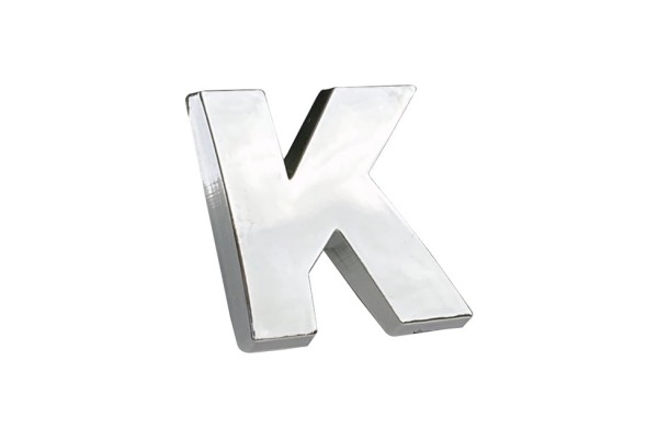 Αυτοκόλλητο Γράμμα Χρωμίου 3D "K" 2.7x2.5cm 1Τμχ