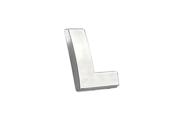 Αυτοκόλλητο Γράμμα Χρωμίου 3D "L" 2.7x2.5cm 1Τμχ