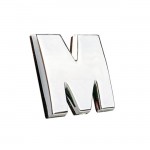 Αυτοκόλλητο Γράμμα Χρωμίου 3D "M" 2.7x2.5cm 1Τμχ