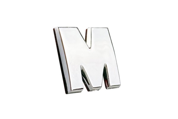 Αυτοκόλλητο Γράμμα Χρωμίου 3D "M" 2.7x2.5cm 1Τμχ