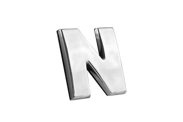 Αυτοκόλλητο Γράμμα Χρωμίου 3D "N" 2.7x2.5cm 1Τμχ
