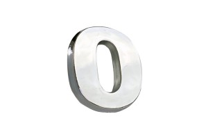 Αυτοκόλλητο Γράμμα Χρωμίου 3D "O" 2.7x2.5cm 1 Τεμάχιο
