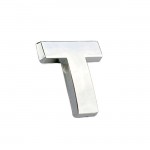Αυτοκόλλητο Γράμμα Χρωμίου 3D "T" 2.7x2.5cm 1Τμχ