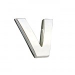 Αυτοκόλλητο Γράμμα Χρωμίου 3D "V" 2.7x2.5cm 1Τμχ
