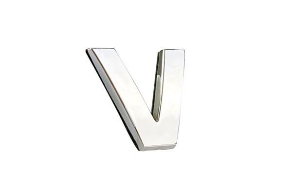Αυτοκόλλητο Γράμμα Χρωμίου 3D "V" 2.7x2.5cm 1Τμχ