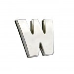 Αυτοκόλλητο Γράμμα Χρωμίου 3D "W" 2.7x2.5cm 1Τμχ
