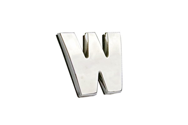 Αυτοκόλλητο Γράμμα Χρωμίου 3D "W" 2.7x2.5cm 1Τμχ