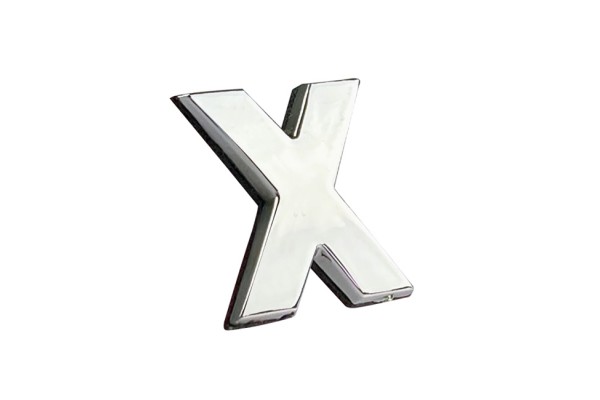 Αυτοκόλλητο Γράμμα Χρωμίου 3D "X" 2.7x2.5cm 1Τμχ