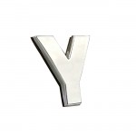 Αυτοκόλλητο Γράμμα Χρωμίου 3D "Y" 2.7x2.5cm 1Τμχ