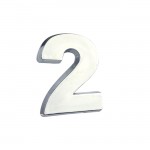 Αυτοκόλλητο Γράμμα Χρωμίου 3D "2" 2.7x2.5cm 1Τμχ
