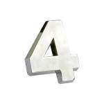 Αυτοκόλλητο Γράμμα Χρωμίου 3D "4" 2.7x2.5cm 1Τμχ
