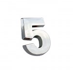 Αυτοκόλλητο Γράμμα Χρωμίου 3D "5" 2.7x2.5cm 1Τμχ