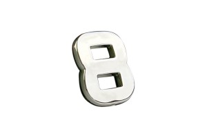 Αυτοκόλλητο Γράμμα Χρωμίου 3D "8" 2.7x2.5cm 1 Τεμάχιο