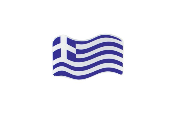 Αυτοκόλλητη Ελληνική Σημαία Κυματιστή Σμάλτο 7x4cm 1Τμχ
