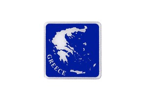 Αυτοκόλλητος Χάρτης Ελλάδα "Greece" Τετράγωνος Σμάλτο 7.8x7.8cm 1Τμχ