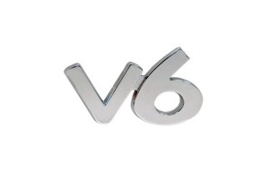 Αυτοκόλλητο Σήμα Χρωμίου 3D "V6" 6.5x3.5cm 1Τμχ