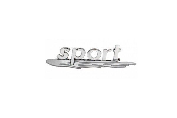 Αυτοκόλλητο Σήμα Χρωμίου 3D "Sport & Fire" 16x4cm 1Τμχ