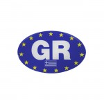 Αυτοκόλλητο Σήμα "GR - Ελληνική Σημαία" Οβάλ Πρίσμα9x6cm 1Τμχ