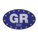 Αυτοκόλλητο Σήμα "GR - Ελληνική Σημαία" Οβάλ Πρίσμα9x6cm 1Τμχ