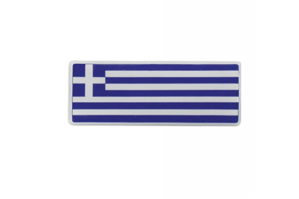 Αυτοκόλλητη Ελληνική Σημαία Μακρόστενη Σμάλτο 8x3cm 1Τμχ