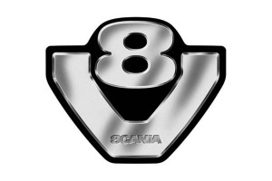Αυτοκόλλητο Σήμα Scania "V8" Σμάλτο 6x4cm 1Τμχ