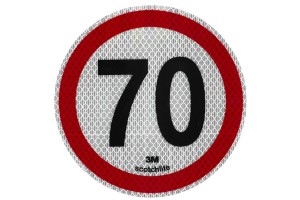 Αυτοκόλλητο Σήμα Όριο Ταχύτητας 3Μ "70" 15cm 1Τμχ