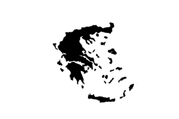 Αυτοκόλλητος Χάρτης Ελλάδα Μαύρος 11x9cm 1Τμχ