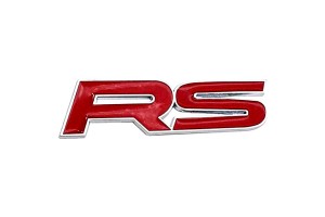 Αυτοκόλλητο Σήμα "RS" Κόκκινο - Ασημί 10x3cm 1Τμχ