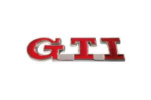 Αυτοκόλλητο Σήμα "GTI" Κόκκινο - Ασημί 8x2.2cm 1Τμχ