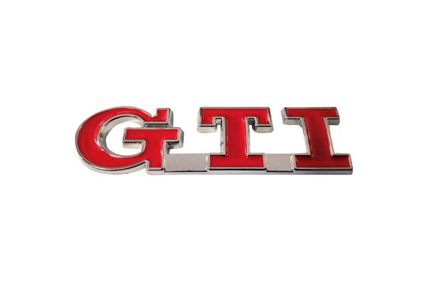 Αυτοκόλλητο Σήμα "GTI" Κόκκινο - Ασημί 8x2.2cm 1Τμχ