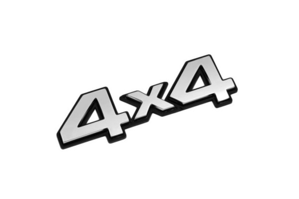 Αυτοκόλλητο Σήμα "4Χ4" Νίκελ Μεταλλικό Μαύρο 1Τμχ