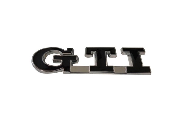 Αυτοκόλλητο Σήμα "GTI" Μαύρο - Ασημί 8x2.2cm 1Τμχ