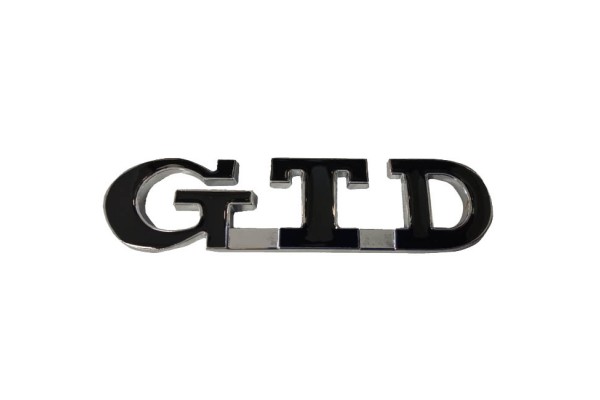 Αυτοκόλλητο Σήμα "GTD" Μαύρο - Ασημί 9x2.2cm 1Τμχ