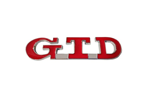 Αυτοκόλλητο Σήμα "GTD" Κόκκινο - Ασημί 9x2.2cm 1Τμχ