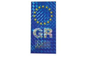 Αυτοκόλλητο Σήμα "GR - Ελληνική Σημαία" Ορθογώνιο Πρίσμα 4x9cm 1Τμχ