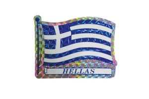 Αυτοκόλλητη Ελληνική Σημαία Φορτηγού "Hellas" Πρίσμα 30x21cm 1Τμχ