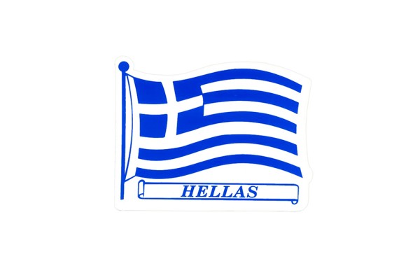 Αυτοκόλλητη Ελληνική Σημαία Κυματιστή "Hellas" 15x11cm 1Τμχ